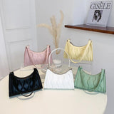 Fashionable Shoulder Bag, Solid Textured Surface, Zipper Closure, Large Capacity