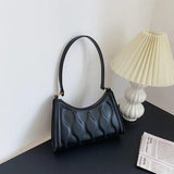 Fashionable Shoulder Bag, Solid Textured Surface, Zipper Closure, Large Capacity