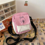 Canvas Cartoon Printed Shoulder Messenger Bag Hit Flap Purse