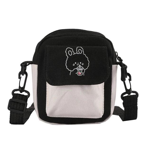 Canvas Cartoon Printed Shoulder Messenger Bag Hit Flap Purse