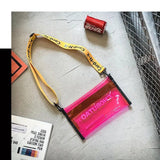 Women Transparent Crossbody Purse Letter Print Jelly Bag Shoulder Bags