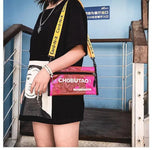 Women Transparent Crossbody Purse Letter Print Jelly Bag Shoulder Bags
