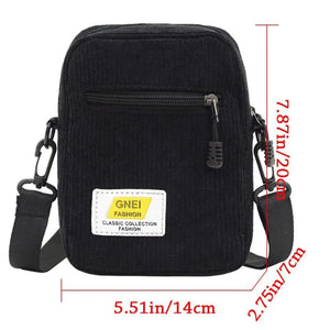 Corduroy Shoulder Bag Multi-layer Zipper Handbags