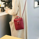 Vintage Small Crossbody Bag Lady Purse Phone Bag PU Leather Versatile Shoulder B