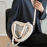 Heart Shaped Girls Crossbody Bags Transparent Women Shoulder Bags PVC