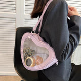 Heart Shaped Girls Crossbody Bags Transparent Women Shoulder Bags PVC
