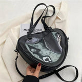 Heart Shaped Girls Crossbody Bags Transparent Women Shoulder Bags PVC