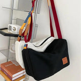 Canvas Shoulder Bags Solid Soft Leisure Crossbody Bag for Women