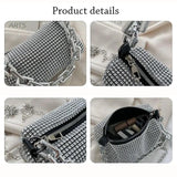 Bling Diamond Small Crossbody Messenger Bags for Women Summer Thick Chain