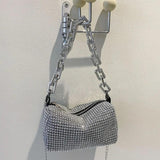 Bling Diamond Small Crossbody Messenger Bags for Women Summer Thick Chain