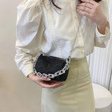 Bling Diamond Small Crossbody Messenger Bags for Women Summer Thick Chain