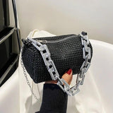 Bling Diamond Small Crossbody Messenger Bags for Women Summer Thick Chain