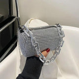Bling Diamond Small Crossbody Messenger Bags for Women Summer Thick Chain