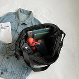 Quilted Top-handle Bag Cotton Messenger Large Capacity