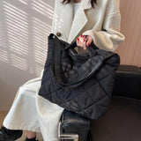 Quilted Top-handle Bag Cotton Messenger Large Capacity
