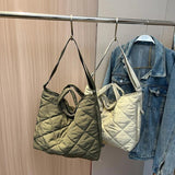 Quilted Top-handle Bag Cotton Messenger Large Capacity