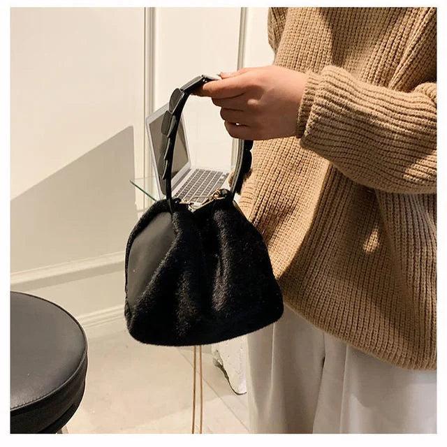 Autumn Winter Plush Chain Messenger Bag