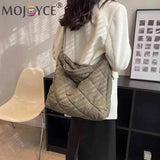 Quilted Messenger Bag Cotton Shoulder Messenger Bag Large Capacity