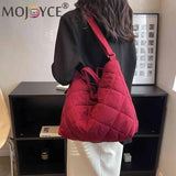 Quilted Messenger Bag Cotton Shoulder Messenger Bag Large Capacity