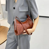 Vintage Shoulder Underarm Bag PU Leather Female Daily Casual Handbag