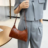 Vintage Shoulder Underarm Bag PU Leather Female Daily Casual Handbag