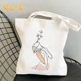 Graceful Printed Shopping Bag Women Harajuku Canvas Eco Tote Bag