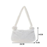 Vintage Plush Shoulder Bags For Women Casual Animal Pattern Underarm Handbags