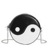 Daily Hit Handbags Women PU Leather Tai Chi Round Messenger Bag