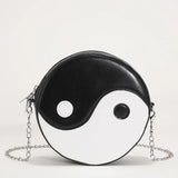 Daily Hit Handbags Women PU Leather Tai Chi Round Messenger Bag