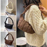 Oxford Cloth Underarm Bag Embroidery Handbag Pouch Shoulder Solid Bag