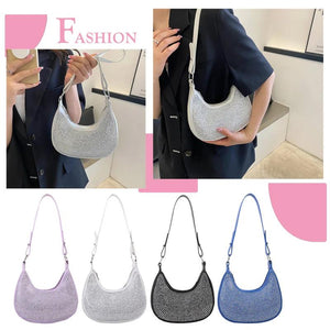 Crescent Diamonds Leather Shoulder Bag