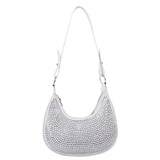 Crescent Diamonds Leather Shoulder Bag