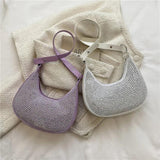 Crescent Diamonds Leather Shoulder Bag