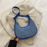 Crescent Diamonds Leather Shoulder Bag