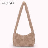 Solid Women Shoulder Underarm Handbags Casual Zipper Top-handle Bags
