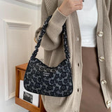 Retro Girls Print Small Handbag Autumn Underarm Bag