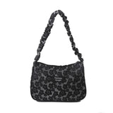 Retro Girls Print Small Handbag Autumn Underarm Bag