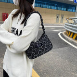 Retro Girls Print Small Handbag Autumn Underarm Bag