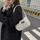 Retro Girls Print Small Handbag Autumn Underarm Bag