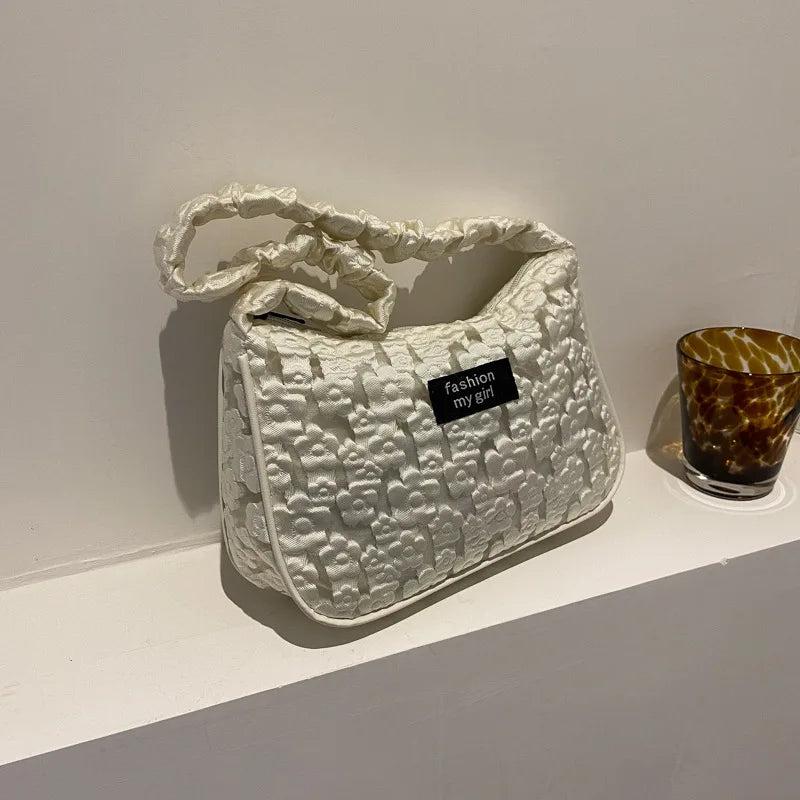 Retro Girls Print Small Handbag Autumn Underarm Bag