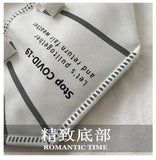Women Large Mask Shopping Bag Canvas Shoulder Bag Tote Bag