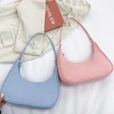 Nylon Casual Dumpling Women Handbag Lightweight Solid Underarm Bags Multicolor
