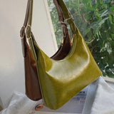 Vintage PU Leather Women Shoulder Bag Lady Zipper Tote Underarm Handbag