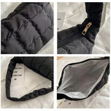 Embroidered Rhombus Underarm Bag Winter Shoulder Handbag for Women