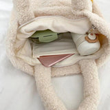 Cashmere Shoulder Bag Girl Cashmere Handbag Portable Messenger Bag