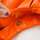 Pleated PU Shoulder Underarm Bag Women Large Top-handle Summer Leisure