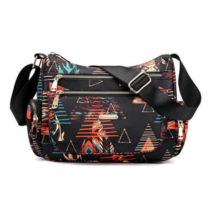Floral Large Capacity Nylon Shoulder Bag