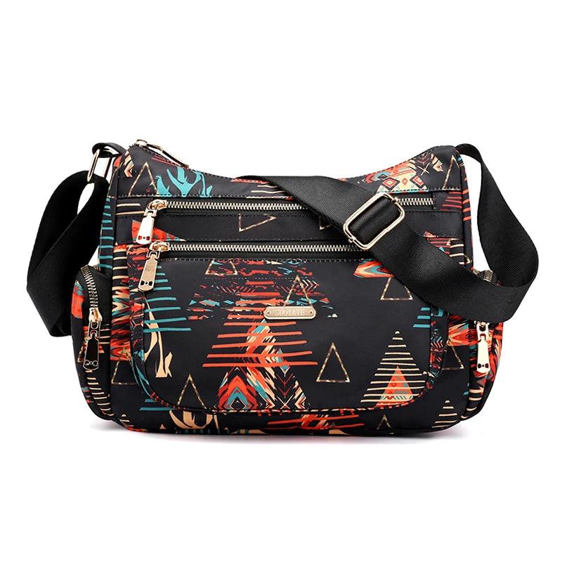 Floral Large Capacity Nylon Shoulder Bag
