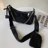 Vintage Nylon Chain Crossbody Bag Women Sport Shoulder