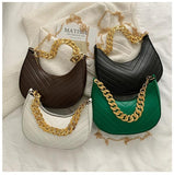 Vintage Dumplings Shape Crossbody Handbag with Chains